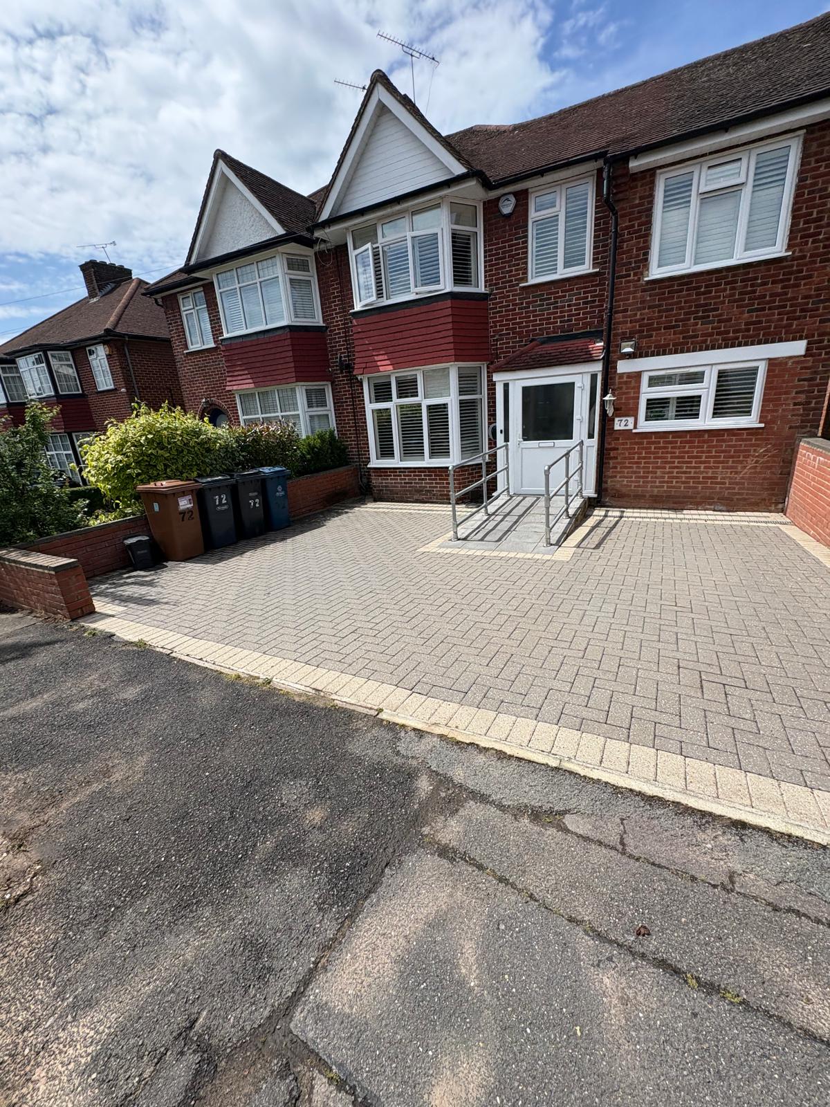 Cleaned block paving driveway in Harrow after pressure washing